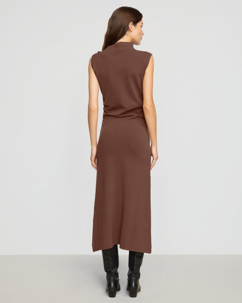 abel sleeveless asymmetric neck dress umber 6