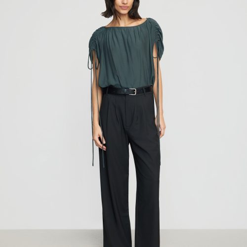 akari semi sheer gathered shoulder blouse lagoon 4