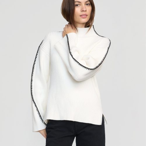 aki organic cotton contrast stitch sweater white 2 994d742c a82f 418c 800d 43c843b5e930