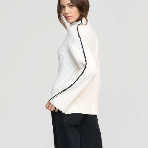 aki organic cotton contrast stitch sweater white 4 08d55bc7 5e84 4b48 b578 b31b956e6dab