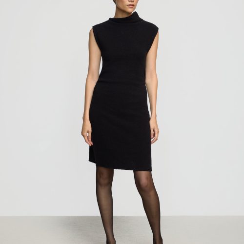 alaia asymmetric neck mini dress black 1