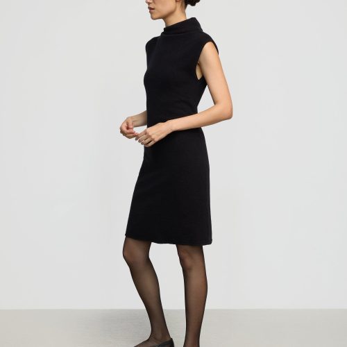 alaia asymmetric neck mini dress black 2