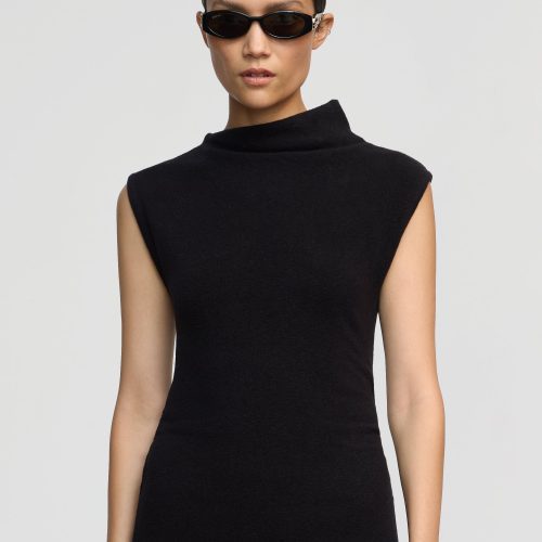 alaia asymmetric neck mini dress black 3