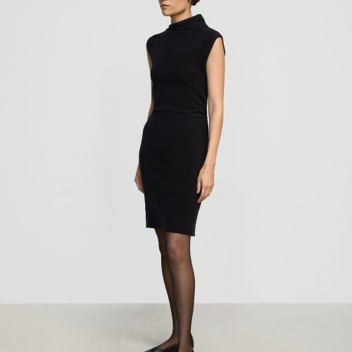 alaia asymmetric neck mini dress black 4