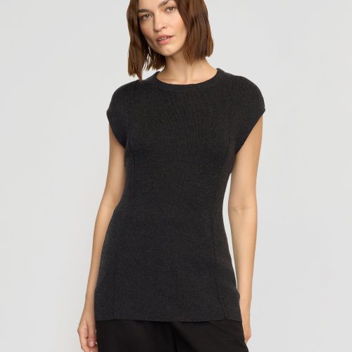 alani organic cotton wool knit top heather charcoal 1