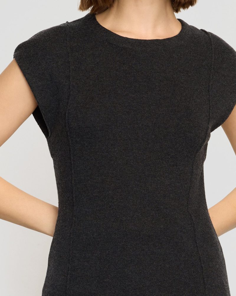 alani organic cotton wool knit top heather charcoal 4