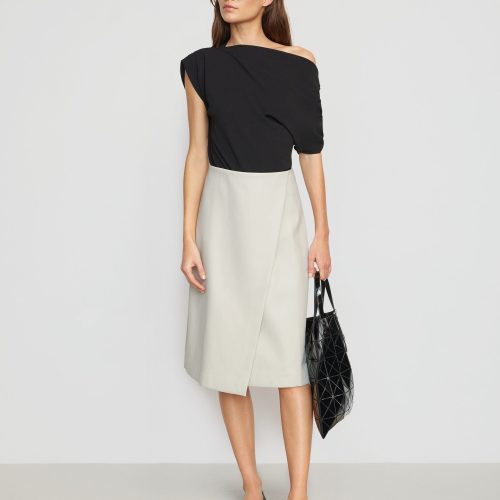 alba asymmetric vegan leather skirt dove 1