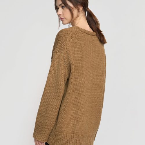 archie deep u neck sweater camel 5