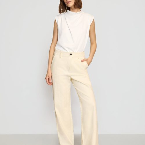 aster herringbone denim pant cream 1