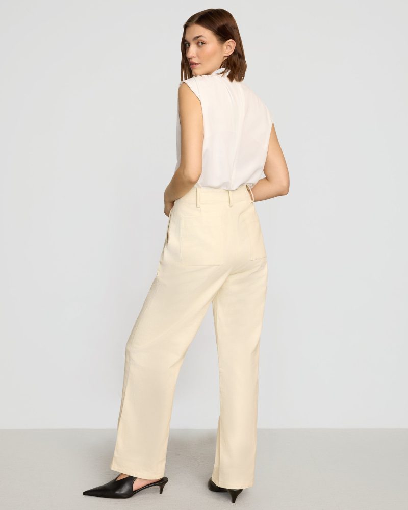 aster herringbone denim pant cream 5