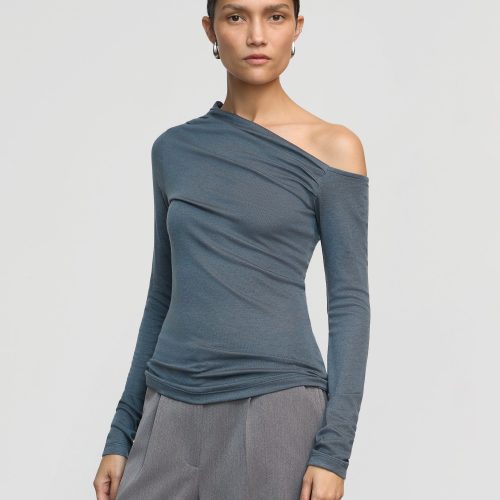 ayra tencel wool off shoulder tee stratus 1