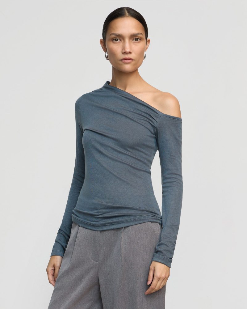 ayra tencel wool off shoulder tee stratus 1