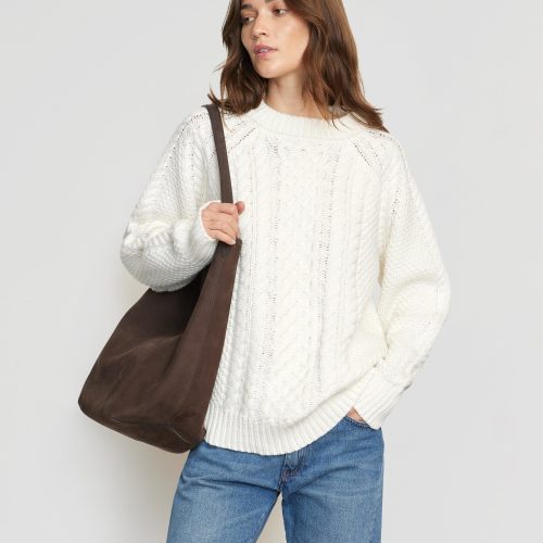 brady chunky cable knit sweater cream 3