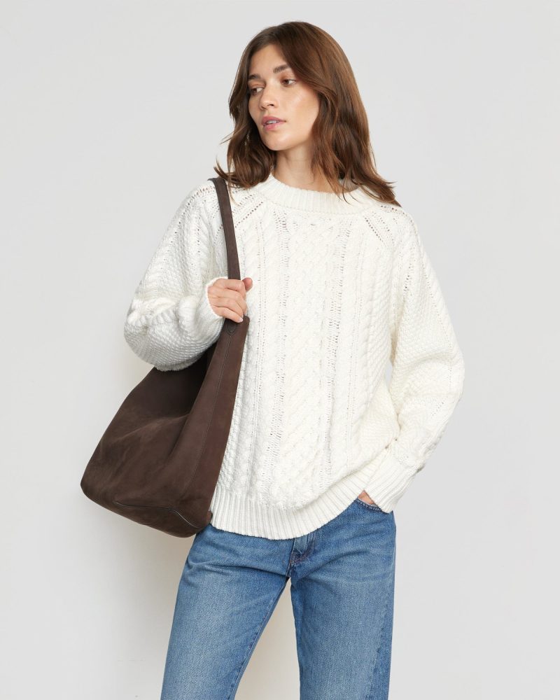 brady chunky cable knit sweater cream 3