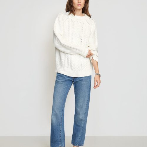 brady chunky cable knit sweater cream 4