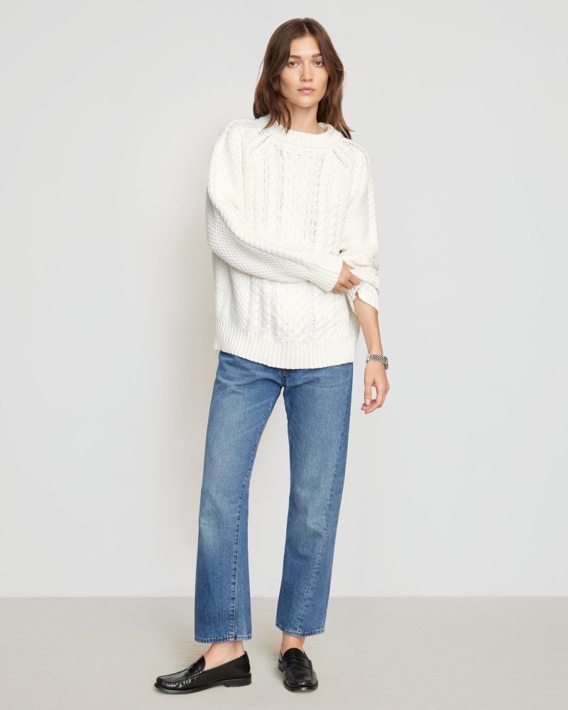 brady chunky cable knit sweater cream 4