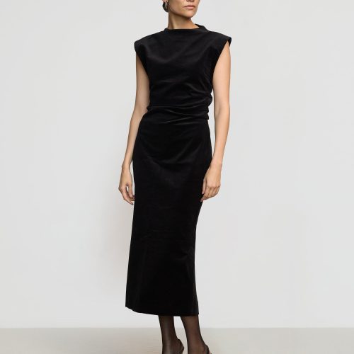 cambria structured corduroy dress black 1