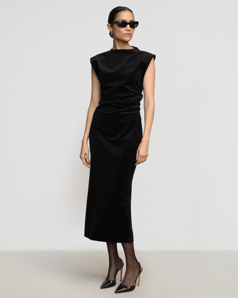 cambria structured corduroy dress black 1