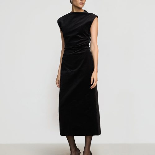 cambria structured corduroy dress black 3