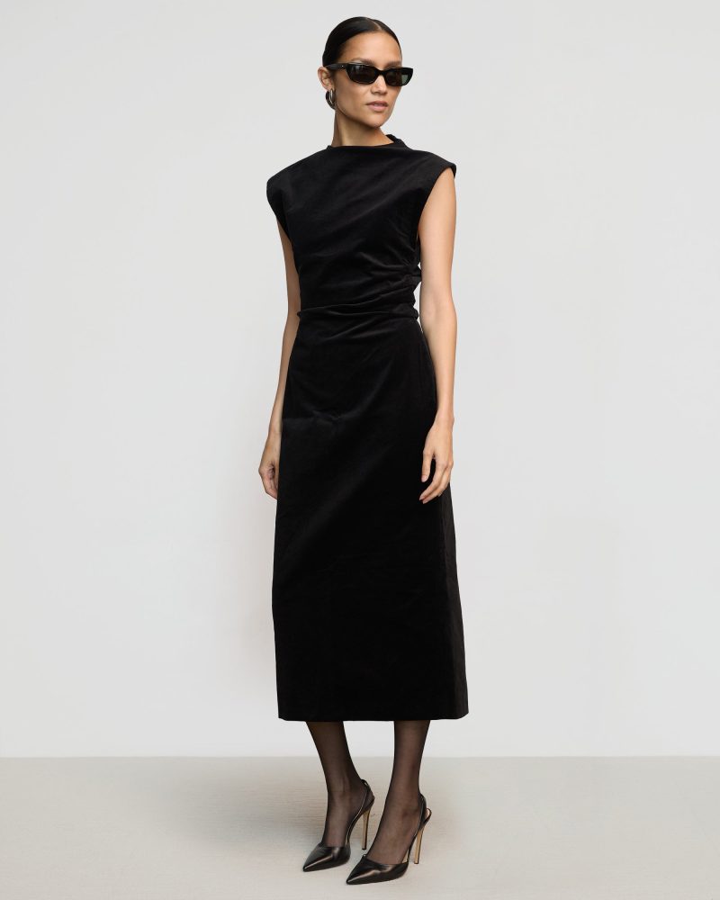 cambria structured corduroy dress black 3