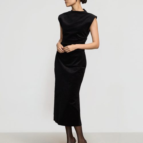 cambria structured corduroy dress black 5