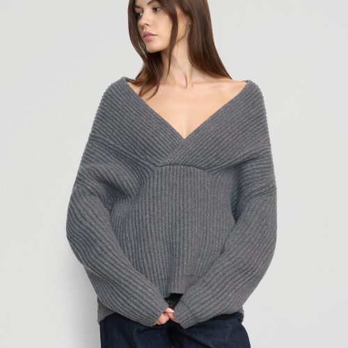 campbell shawl collar sweater heather grey 2