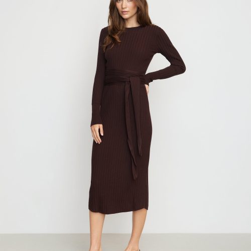 carmen ribbed long sleeve wrap dress mulberry 3