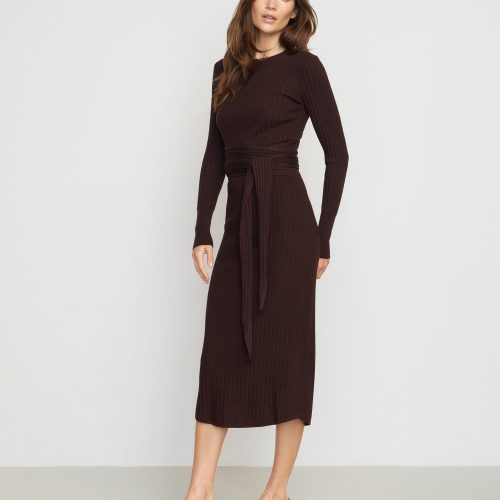 carmen ribbed long sleeve wrap dress mulberry 4