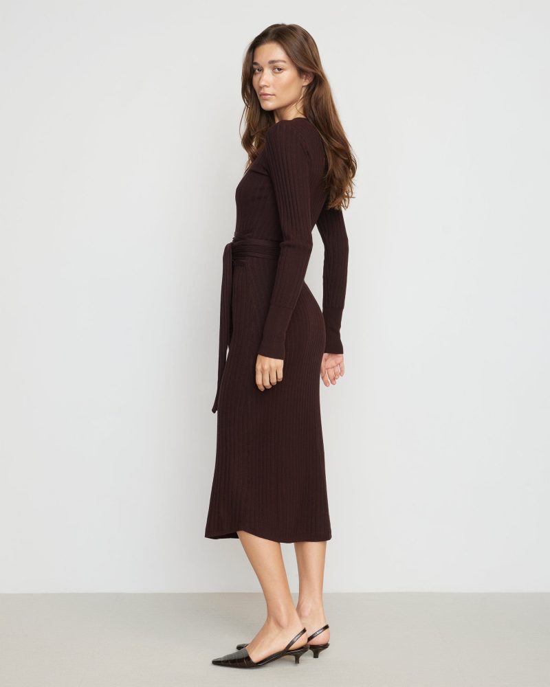 carmen ribbed long sleeve wrap dress mulberry 5