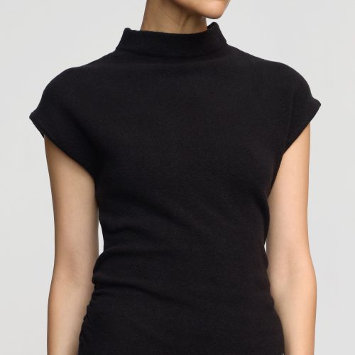 caspia mock neck sweater dress black 4