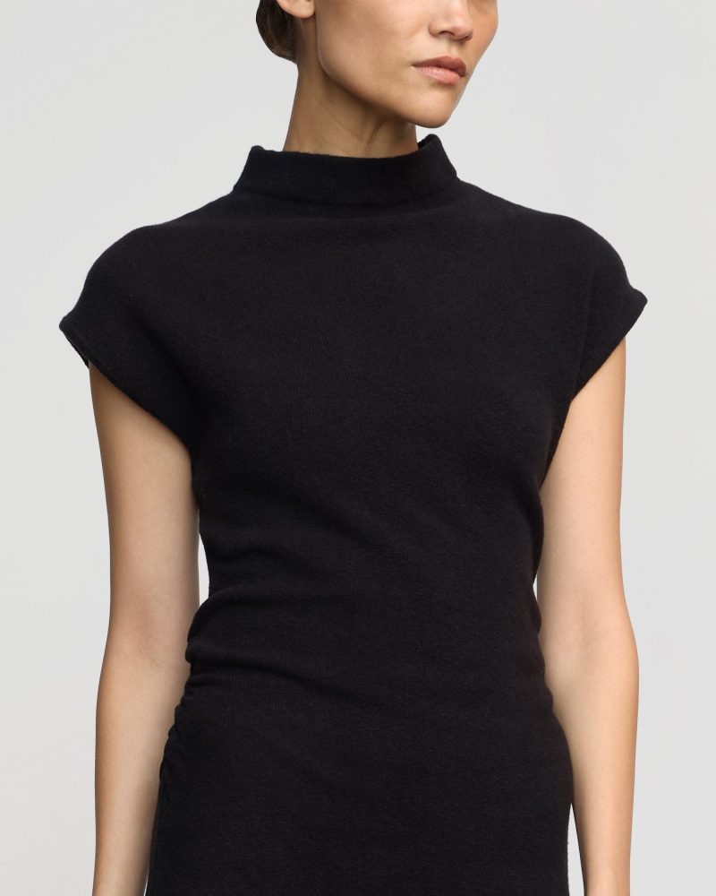 caspia mock neck sweater dress black 4