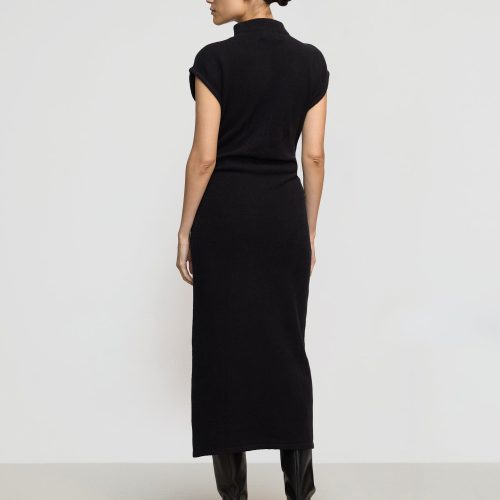 caspia mock neck sweater dress black 5