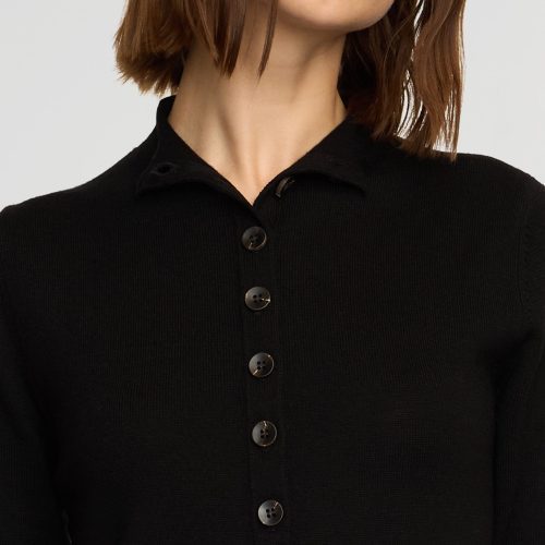 charlotte wool button short sleeve sweater black 3 3adcecb4 6ad5 4469 9402 996a72524834