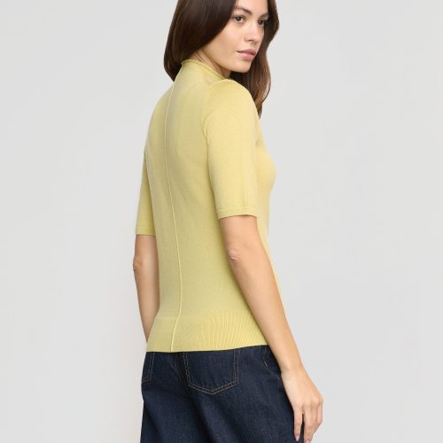 charlotte wool button short sleeve sweater buttercup 5