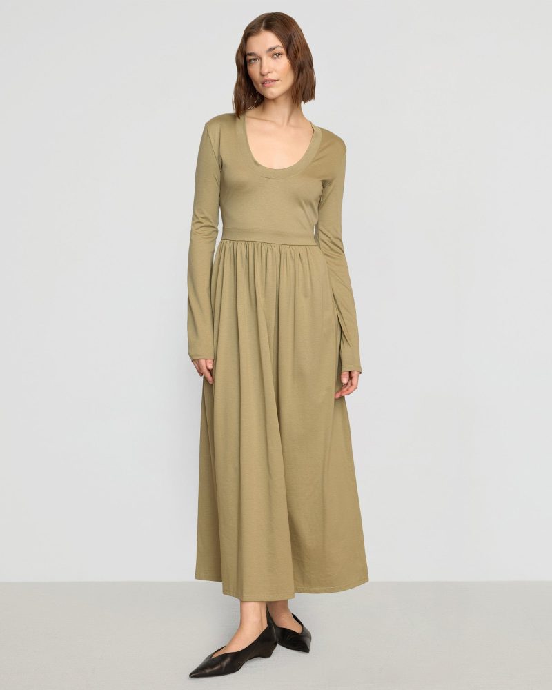 cherie u neck jersey dress light sage 1