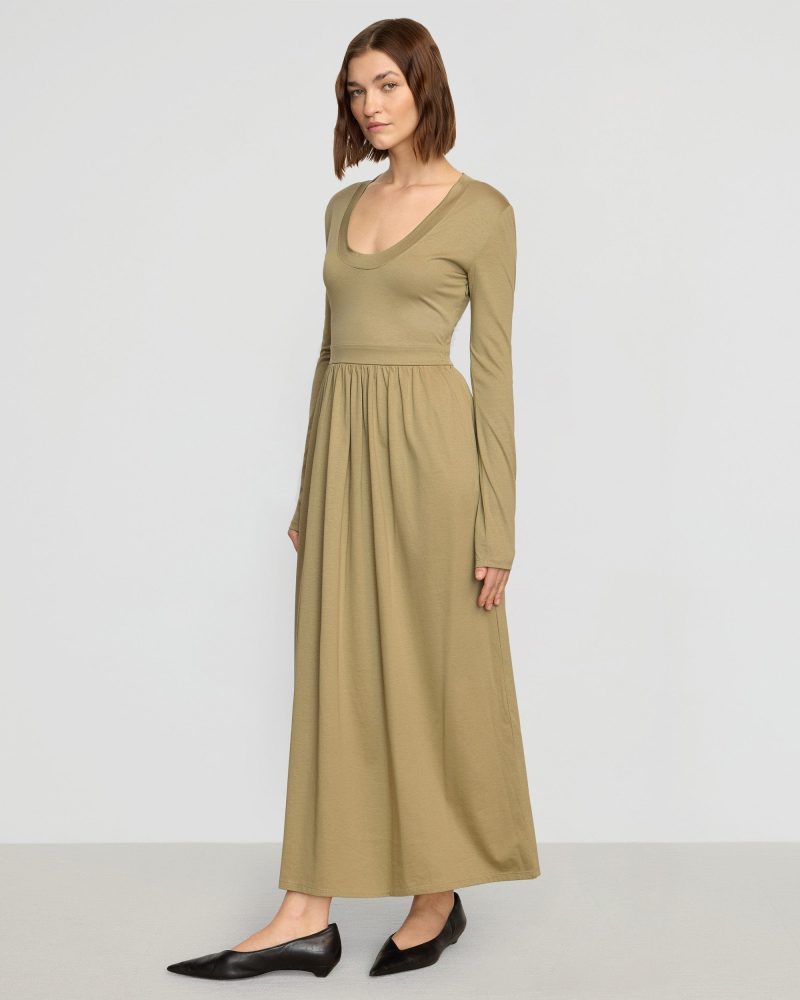 cherie u neck jersey dress light sage 3