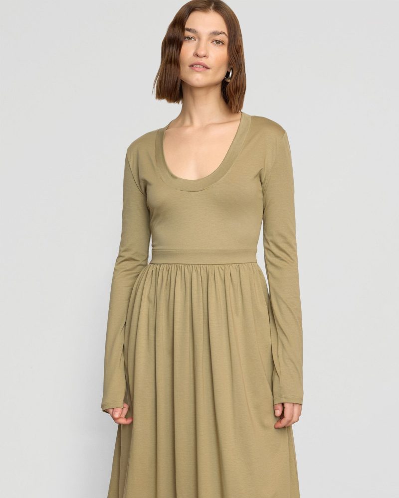 cherie u neck jersey dress light sage 5