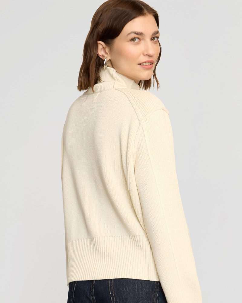 clove button mock neck knit cardigan cream 6