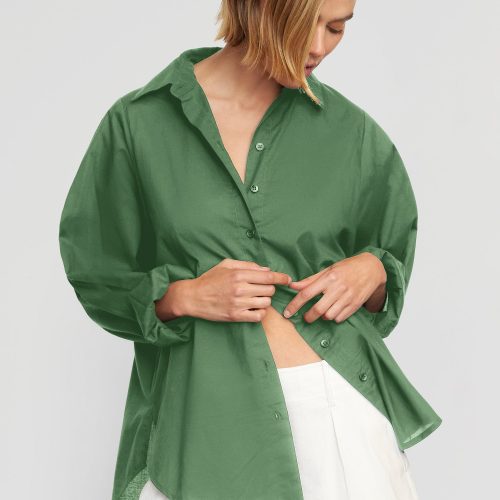 dakota oversized organic cotton shirt basil 2 3af5e999 2474 4c25 8258 914c96420a80