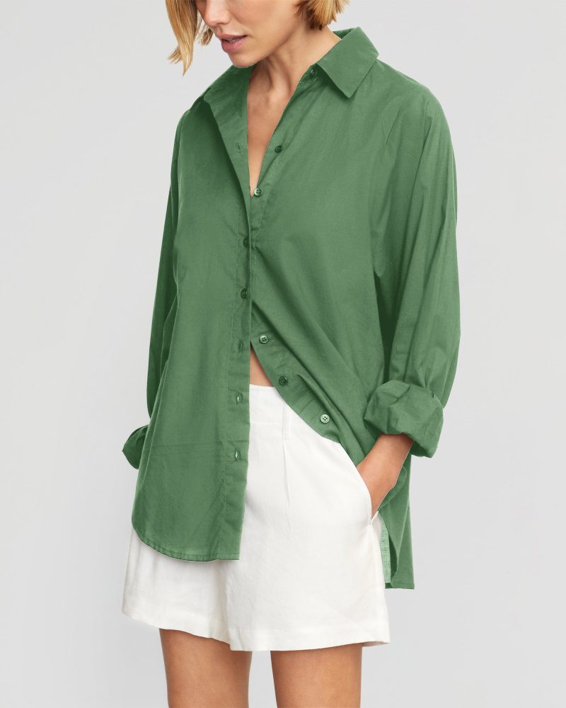 dakota oversized organic cotton shirt basil 3 c6e46be2 752f 4cb8 b61f 6af8ee58f14e