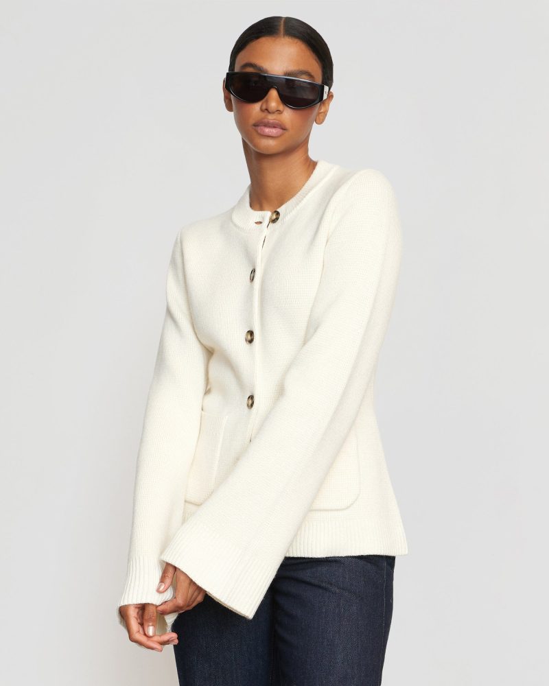 eames cotton wool button cardigan cream 2