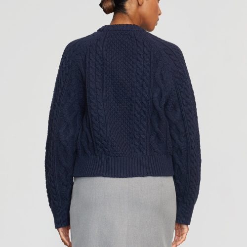 eloise button cable cardigan navy 4