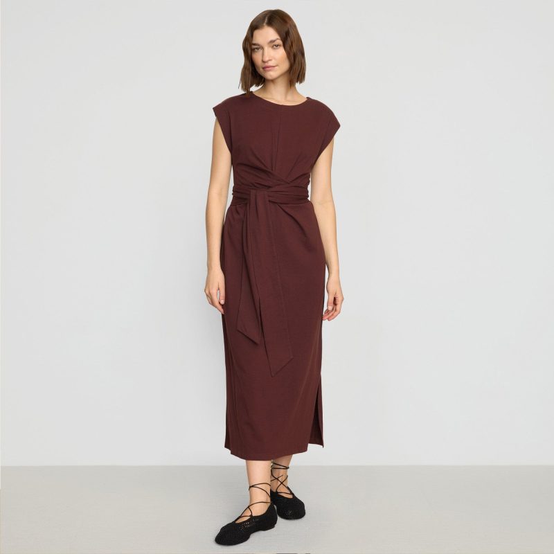 fei tie front organic cotton dress sangria 0