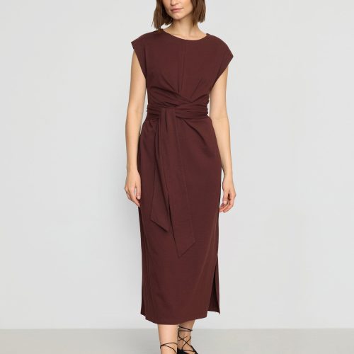 fei tie front organic cotton dress sangria 1