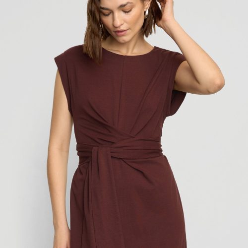 fei tie front organic cotton dress sangria 2