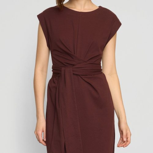 fei tie front organic cotton dress sangria 4