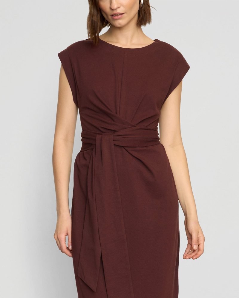 fei tie front organic cotton dress sangria 4