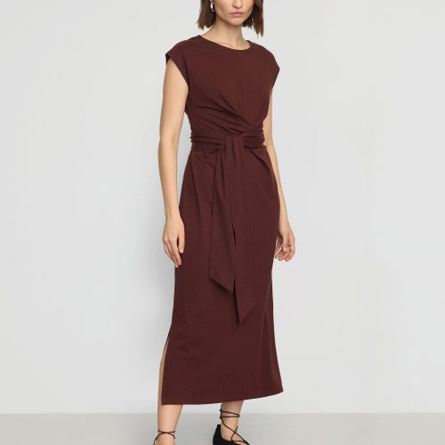 fei tie front organic cotton dress sangria 5