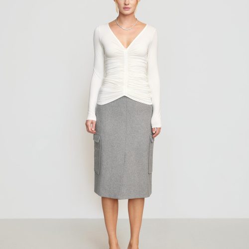 felicia wool utility midi skirt heather grey 1 ace20fee e1aa 4907 b2fb b6d2b24c3417