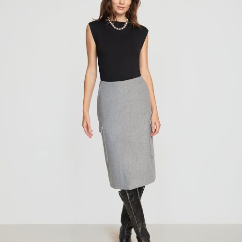 felicia wool utility midi skirt heather grey 5